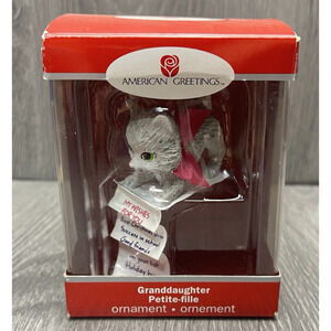 American Greetings Ornament "Granddaughter" My Wishes For You Cat‎ Kitty